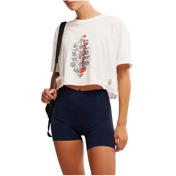 FP Movement by Free People Tops - FREE PEOPLE Movement Inspire Tee Logo in White Combo Size X-Large